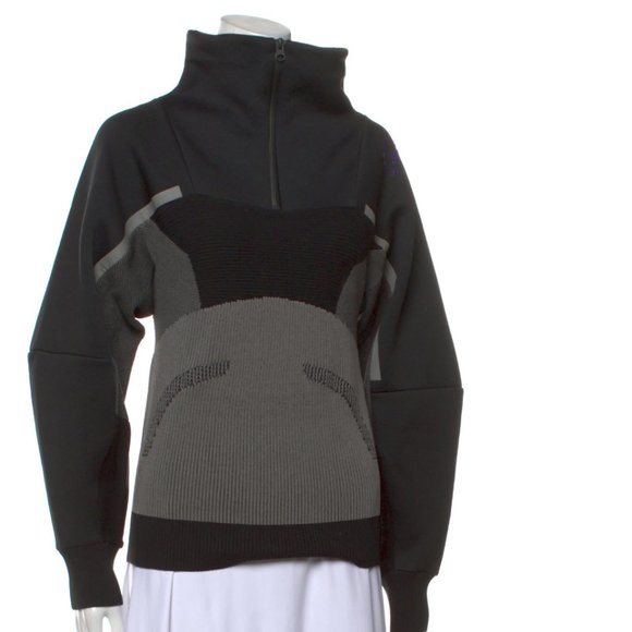 Adidas by Stella McCartney Sweaters - STELLA MCCARTNEY FOR ADIDAS Turtleneck Long Sleeve Zip Sweatshirt